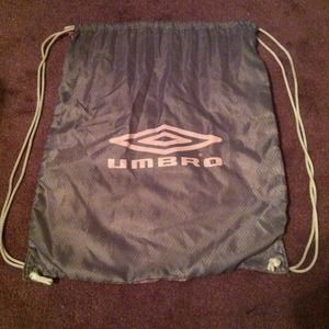 Grey and pink Umbro drawstring bag
