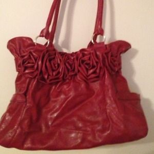 Red pleather purse