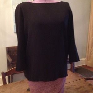 J Crew black boat neck top size S
