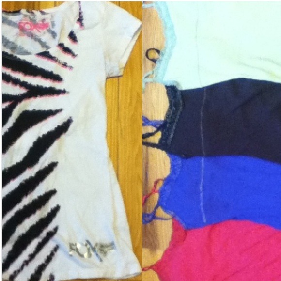 BUNDLE!!! Zebra fox shirt, 4 justice tank tops