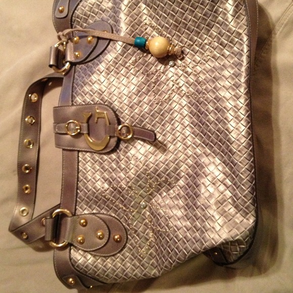 Guess tote with jeweled embellishment