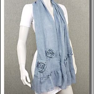 -FLOWER SCARF | DENIM |