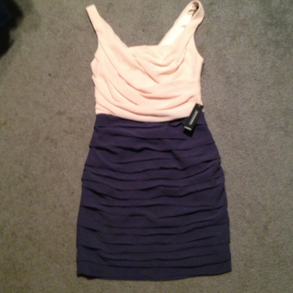 Express mini dress - pale pink and indigo NWT