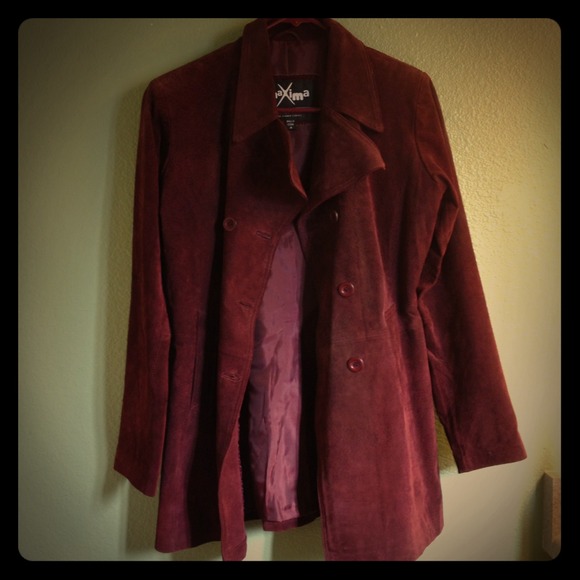 Cabernet-Colored Wilson's Maxima Suede Jacket - Picture 1 of 3