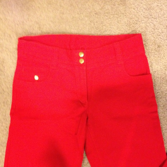 Red denim pants. - Picture 2 of 3