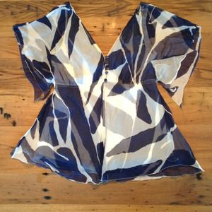 Diane Von Furstenburg Butterfly Silk Top