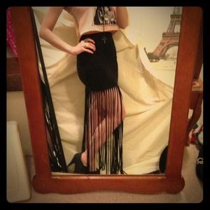 Pacsun xs bodycon skirt with adjustable tassels