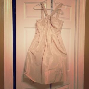 J crew champagne silk taffeta cocktail dress