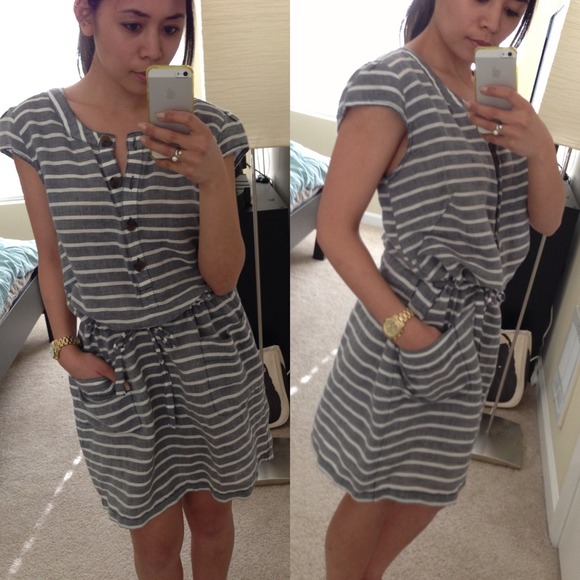 đ´SOLD. J.Crew Striped Linen Dress - Picture 4 of 4
