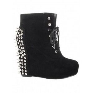 Black spiked booties