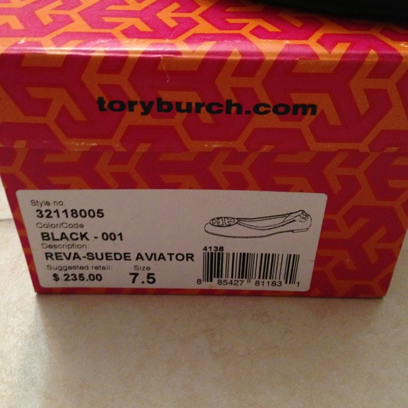Black Tory burch reva aviator flats size 7.5 - Picture 2 of 4