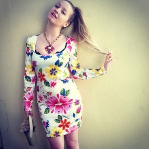 Vintage flower bomb dress designed by Iceberg