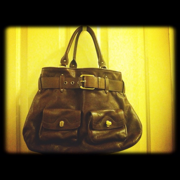 Authentic Cole Haan Dark Brown Leather Handbag