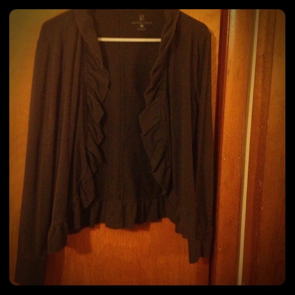 Gray ruffle sweater