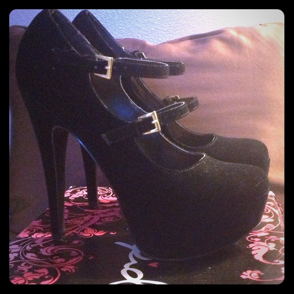 Black suede shoes