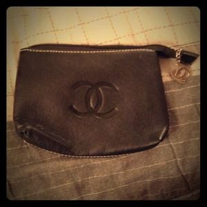 Black Chanel make up bag