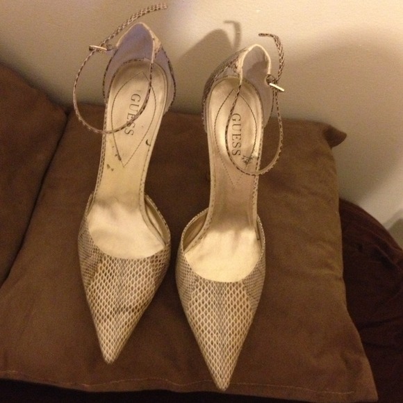Guess snakeskin high heels! Gently worn!
