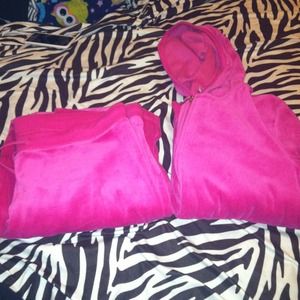 Pink Velour jacket & pants