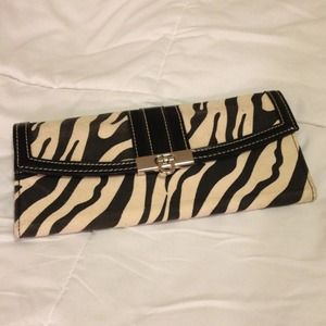 Zebra print clutch