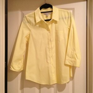 NWOT yellow button down shirt