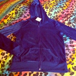 Royal blue velour hoodie size large juniors
