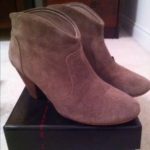 Taupe booties w/box