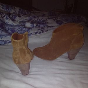 Tan, suede booties. Size 7.5