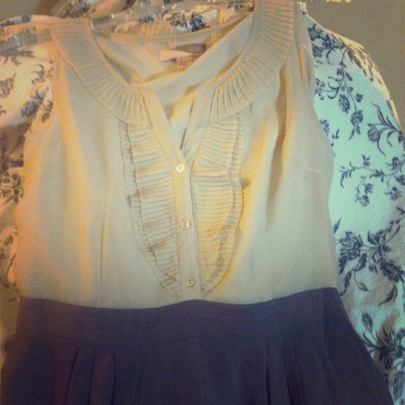 Forever 21: cream top with gray skirt.