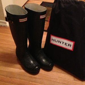 SOLD: Hunter Boots Snakeskin Boa Tall
