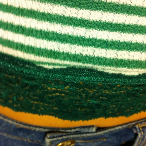Emerald Green Striped Hollister Tank - Picture 3 of 3