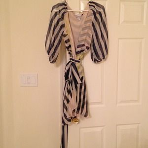 Authentic Diane von Furstenberg Striped Wrap Dress