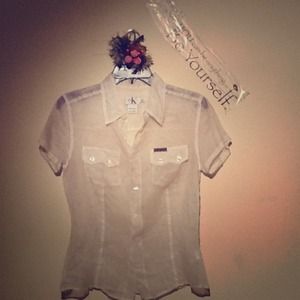Calvin Klein sheer short sleeved shirt
