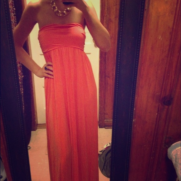 Tangerine orange maxi dress