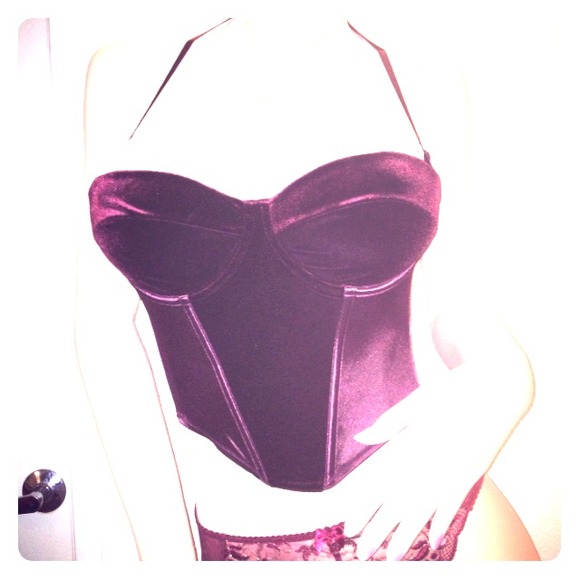 Accessories - Bordeaux velvet & satin bustier.