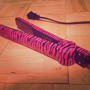NWOT Pink Zebra Print Flat Iron