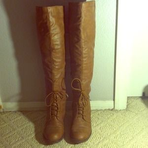 Knee length tan boots