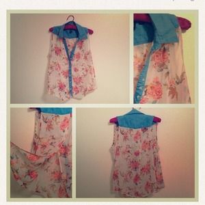 Bundle/trade; floral tank & polka dot top