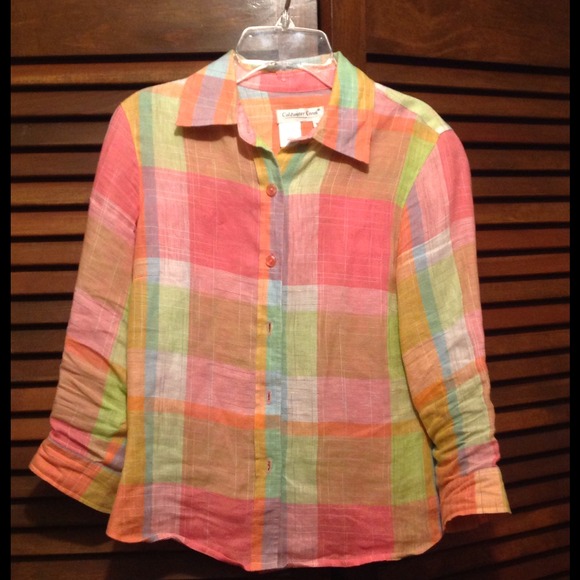 rainbow coldwater creek linen shirt
