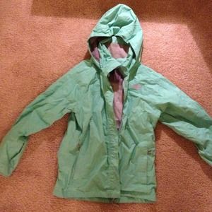 North Face turquoise rain jacket