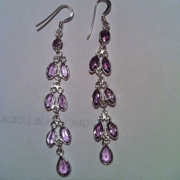 Amethyst Sterling Silver Earrings ATGW 8.41cts