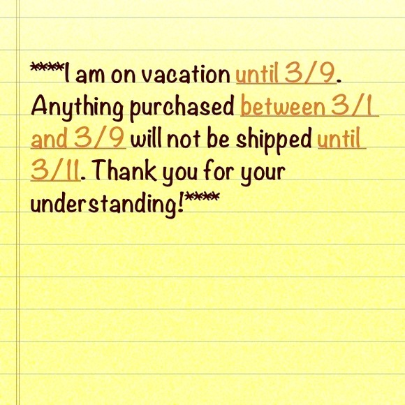 On Vacation 3/2-3-9th.