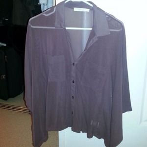 Lush bat wing silk blouse in lavender