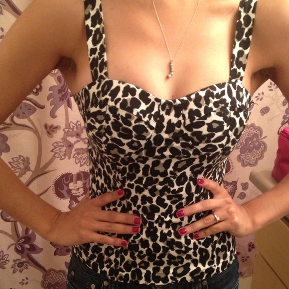 Black and White Cheetah Print Bustier