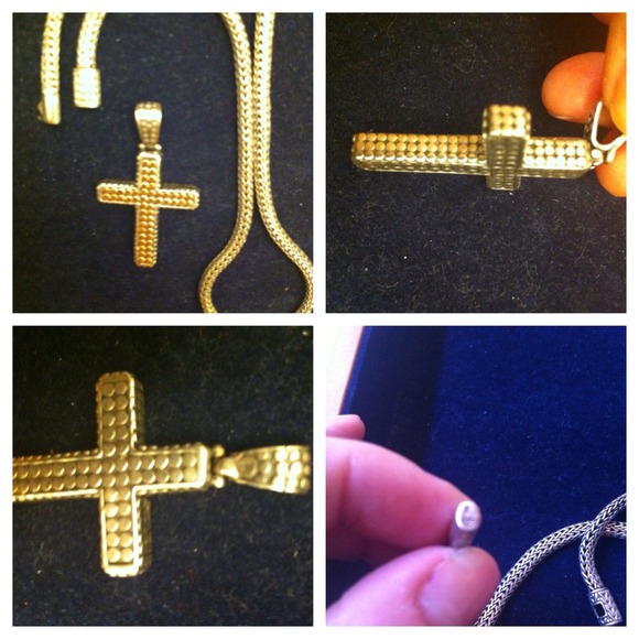 Authentic John Hardy 16" Woven Chain with Cross - Picture 4 of 4