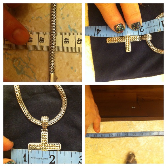 Authentic John Hardy 16" Woven Chain with Cross - Picture 3 of 4