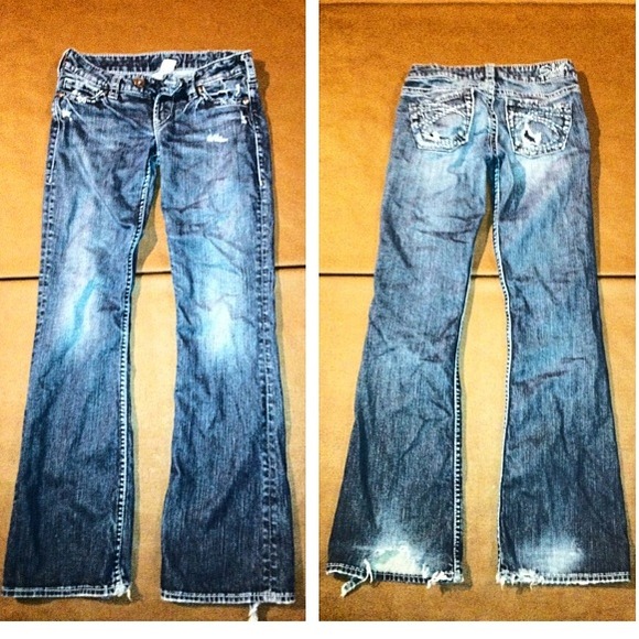 Silver dark wash jeans