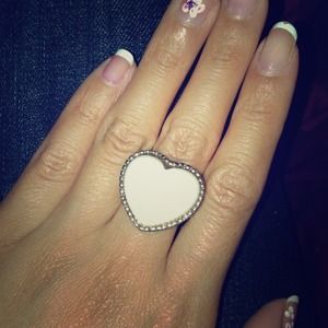 Baby pink-silver heart ring 💍💗