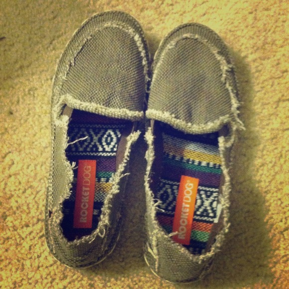 Surfer style Size 7 Rocket Dog charcoal slip ons