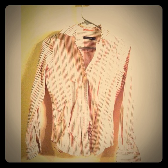 ✨Reduced!✨ Pink red black striped button down