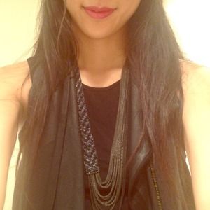 Gunmetal and black beaded chain necklace